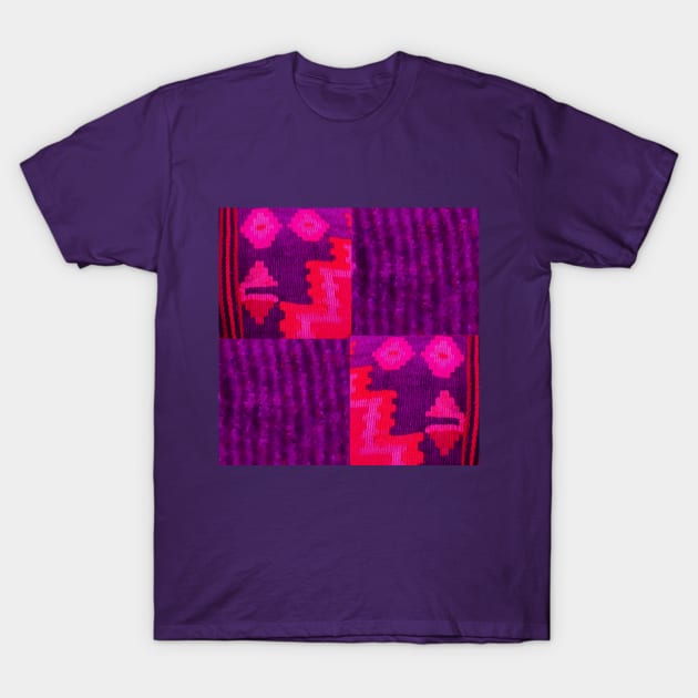 purple abstract rug pattern, abstract art, antique rug pattern, minimal art, modern art, carpet pattern, For custom orders please DM me. T-Shirt by Hadigheh-art